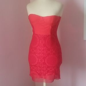 Red lace dress